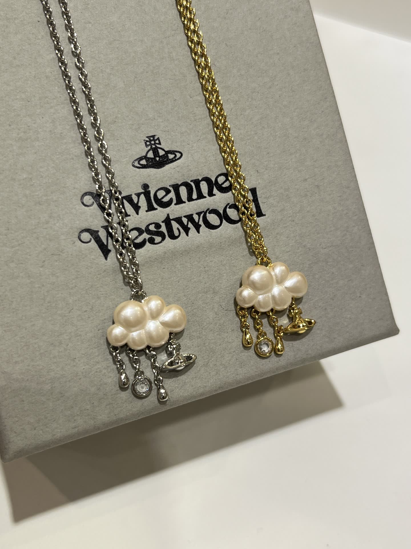 Vivienne Westwood Silver Cloud Pearl Necklace